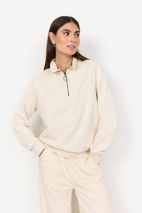 Odette 3 1/4 Zip Sweatshirt - Cream