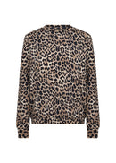 Ophia 1 Leopard Print Blouse - Sand