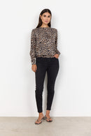 Ophia 1 Leopard Print Blouse - Sand