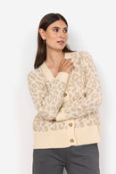 Ine 4 Leopard Print Cardigan - Cream Melange