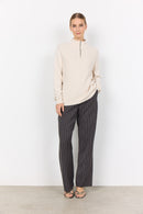 Kanita 15 1/4 Zip Jumper - Cream Melange