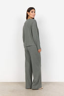 Isel 6 V Neck Top - Misty Melange