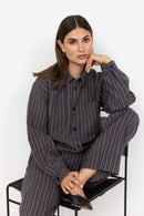 Olivine 1 Pinstripe Shirt - Dark Grey Melange