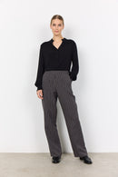 Olivine 2 Pinstripe Trouser - Dark Grey Melange