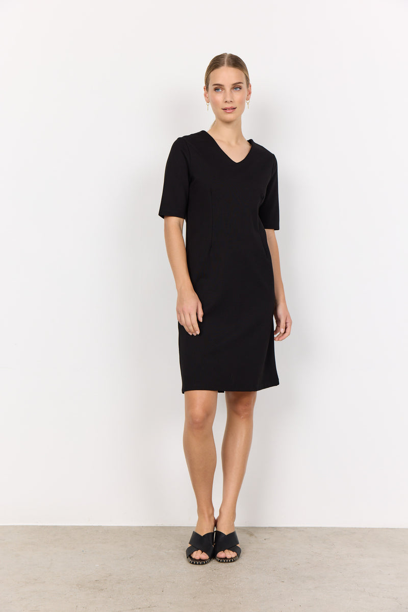 Nanni 6 V Neck Dress - Black