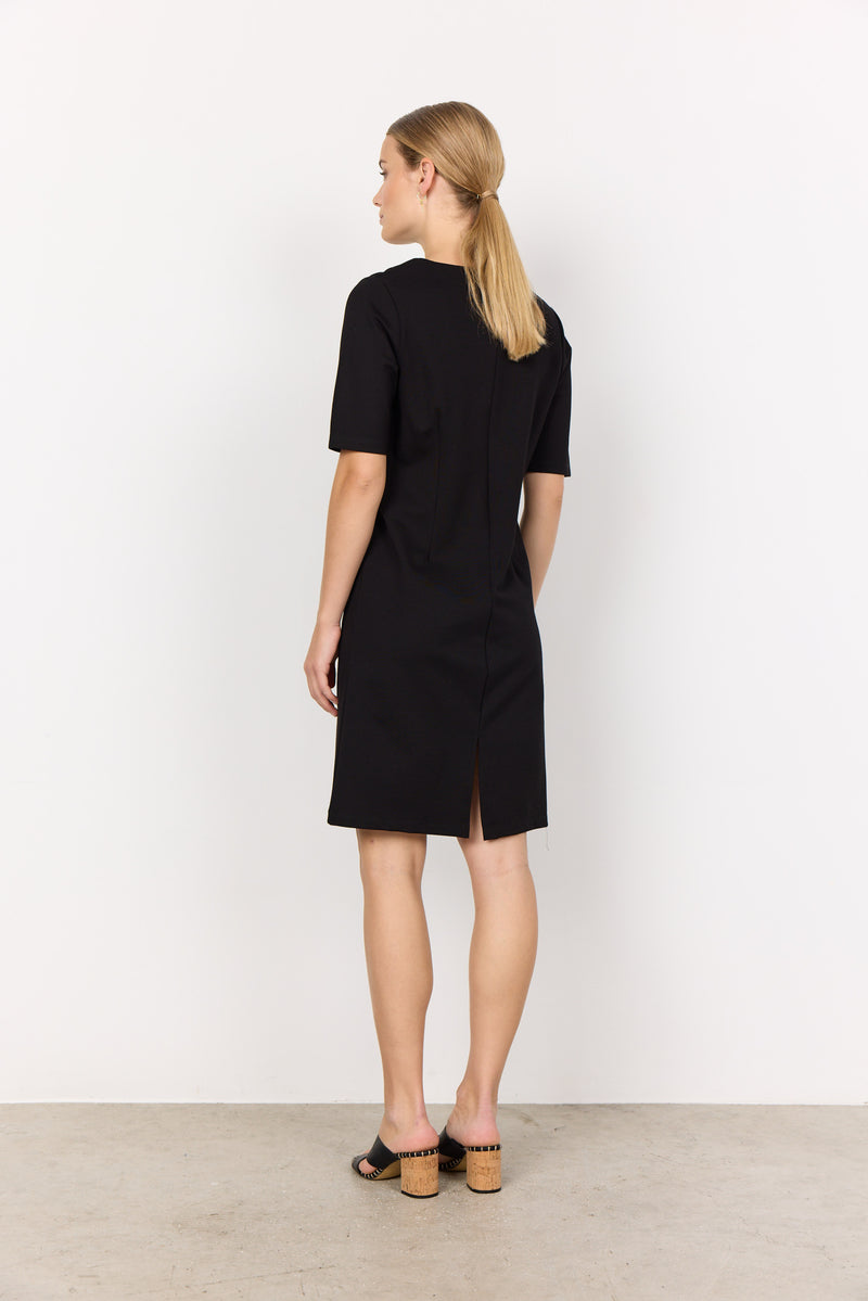 Nanni 6 V Neck Dress - Black