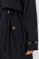 Lora 17 Hooded Raincoat - Black