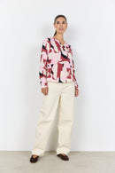 Felicity 531 Print Blouse - Rose Combi