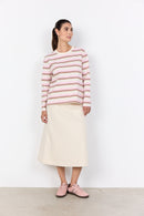 Base 1 Striped T-Shirt - Rose Combi
