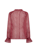 Bebbie 2 Leaf Print Shirt - Dark Red Combi