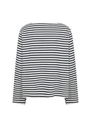 Bri 1 Stripe Boat Neck Shirt - Navy Combi