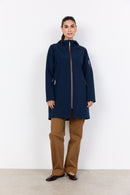 Julla 11 Long Hooded Jacket - Navy