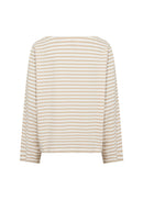 Bri 1 Stripe Boat Neck Shirt - Sand Combi