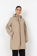 Julla 11 Long Hooded Jacket - Camel