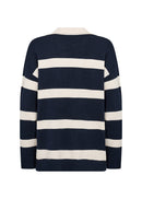 Kanita Stripe Collar Jumper - Navy Melange Combi