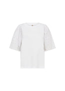 Loraine 3 Embroidered Sleeve Blouse - White