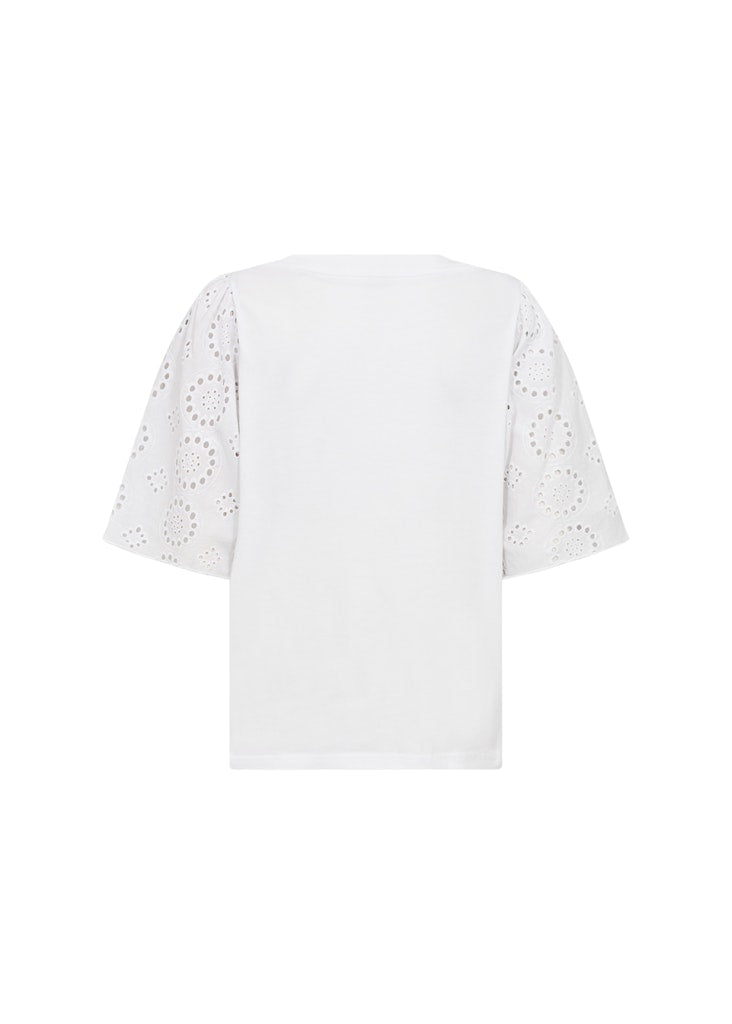 Loraine 3 Embroidered Sleeve Blouse - White