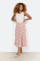 Deniz 3 A line Print Skirt - Dusty Clay Combi