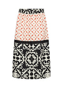 Dinna 2 A Line Print Skirt - Dusty Clay Combi