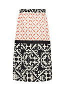 Dinna 2 A Line Print Skirt - Dusty Clay Combi