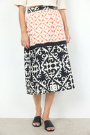 Dinna 2 A Line Print Skirt - Dusty Clay Combi