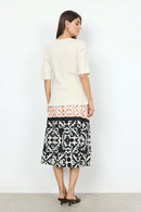 Dinna 2 A Line Print Skirt - Dusty Clay Combi