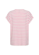 Kaiza3 V Neck Stripe T-Shirt - Pink Combi