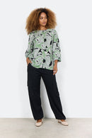 Dauphin 2 Round Neck Blouse - Misty Combi