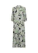 Dauphin 4 Split Neck Print Dress - Misty Combi