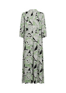 Dauphin 4 Split Neck Print Dress - Misty Combi