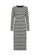 Djaka 2 Round Neck Stripe Dress - Black