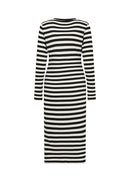 Djaka 2 Round Neck Stripe Dress - Black
