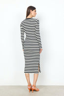 Djaka 2 Round Neck Stripe Dress - Black