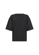 Loraine 3 Embroidered Sleeve Blouse - Black