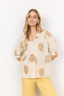 Pompeia1 Floral Print Blouse - Cream Combi