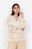 Paja 1 Lace V Neck Blouse - Cream