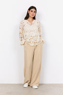 Paja 1 Lace V Neck Blouse - Cream