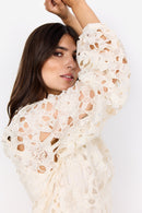 Paja 1 Lace V Neck Blouse - Cream