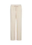 Poula 2 Linen Blend Stripe Trouser - Cream Combi
