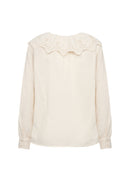 Caliste 15 Ruffle Neck Shirt - Cream