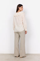 Caliste 15 Ruffle Neck Shirt - Cream