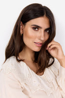 Caliste 15 Ruffle Neck Shirt - Cream