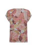 Galina 54 Floral Print Tee - Peach Pink Print