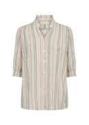 Patti 1 V Neck Stripe Blouse - Peach Pink Print