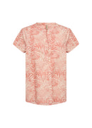 Peggy1 Abstract Print Blouse - Peach Pink Print