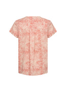 Peggy1 Abstract Print Blouse - Peach Pink Print