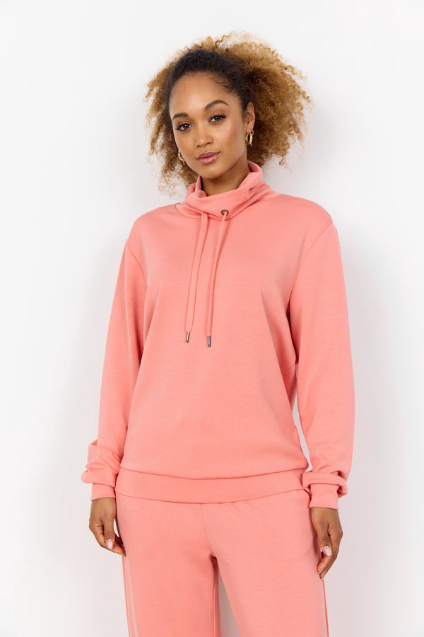 Banu125 High Neck Sweatshirt - Peach Pink
