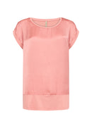 Thilde 6 Rolled Sleeve Tee - Peach Pink
