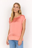 Thilde 6 Rolled Sleeve Tee - Peach Pink