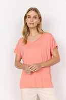Marica 32 V Neck T-Shirt - Peach Pink